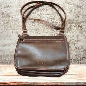Togo Vintage Faux Leather Crossbody Purse Brown